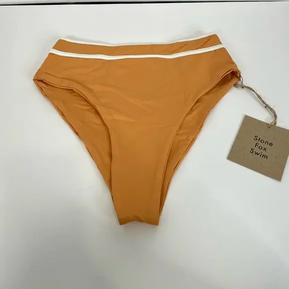 Stone Fox Swim Juniper High Waisted Bikini Bottoms in Sandstone NWT small - Picture 1 of 5